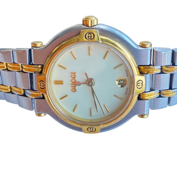 Gucci 3000L Gold & Silver Two-Tone Women’s Watch – Date – 26mm Quartz – 5.5” - Picture 1 of 10